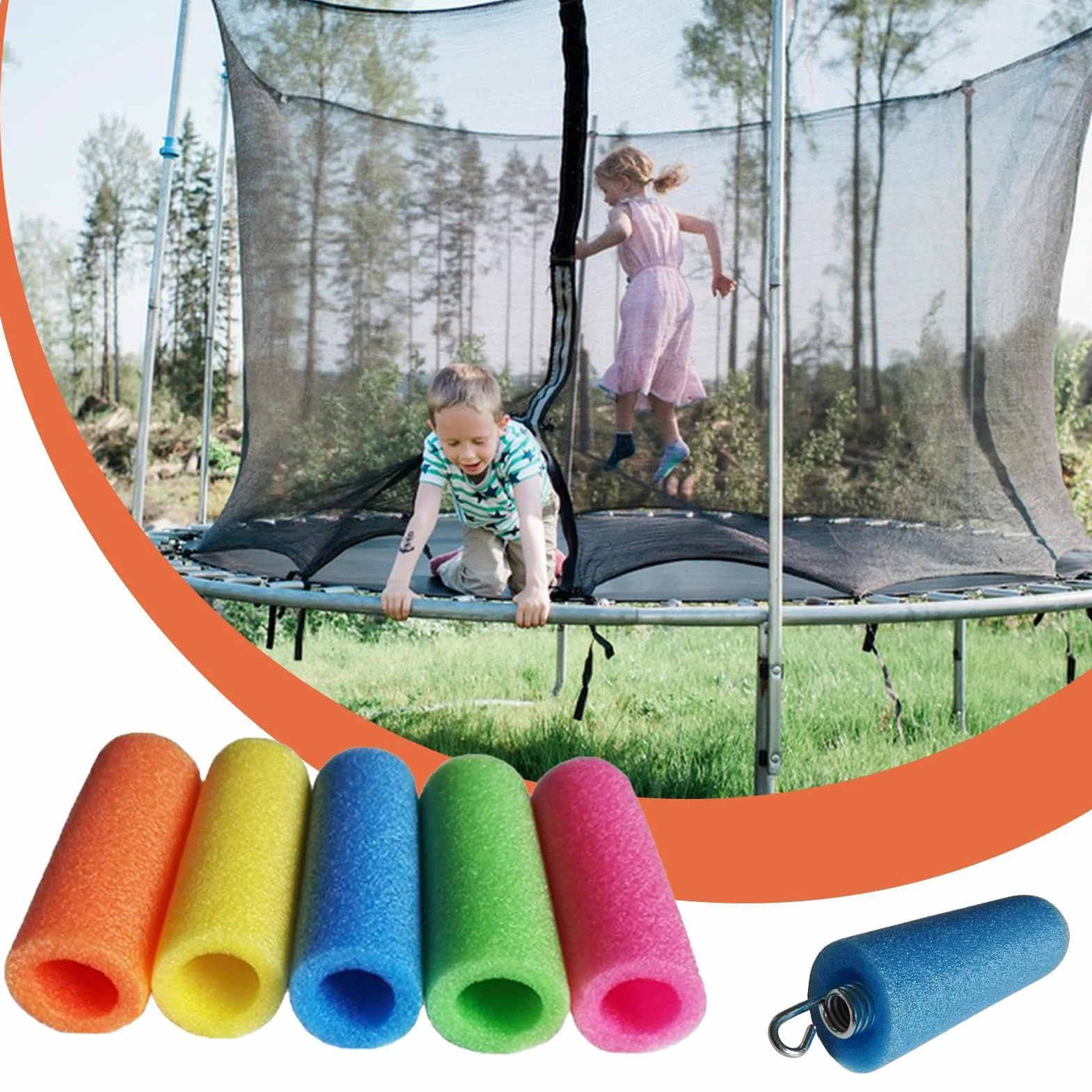 Osłona sprężyny trampoliny, rękaw piankowy do trampoliny, osłona z pianki do trampoliny, pianka do obudowy trampoliny, wodoodporna, rurki z pianki do trampoliny, pianka do trampoliny