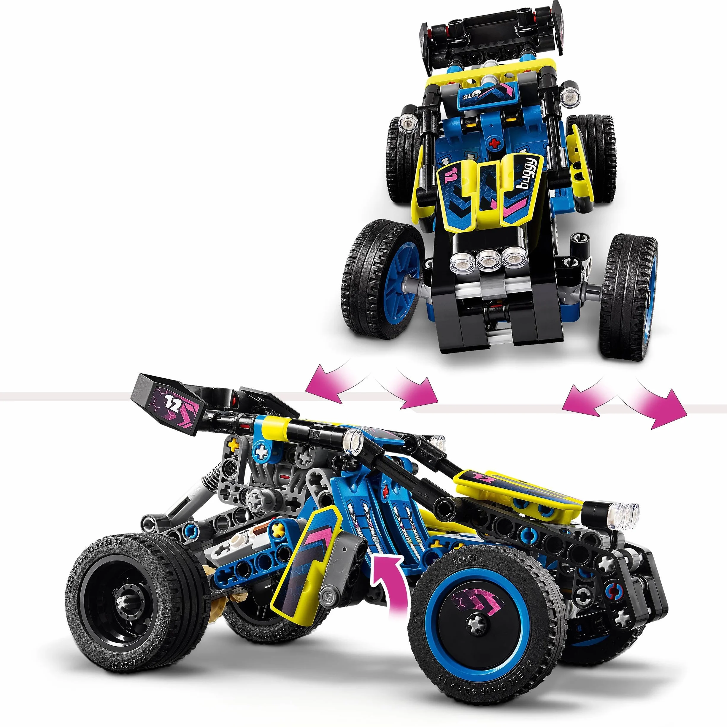 LEGO Technic Wyścigowy łazik terenowy 42164; pojazd dla chłopców i dziewczynek w wieku od ośmiu lat, którzy lubią wyścigi