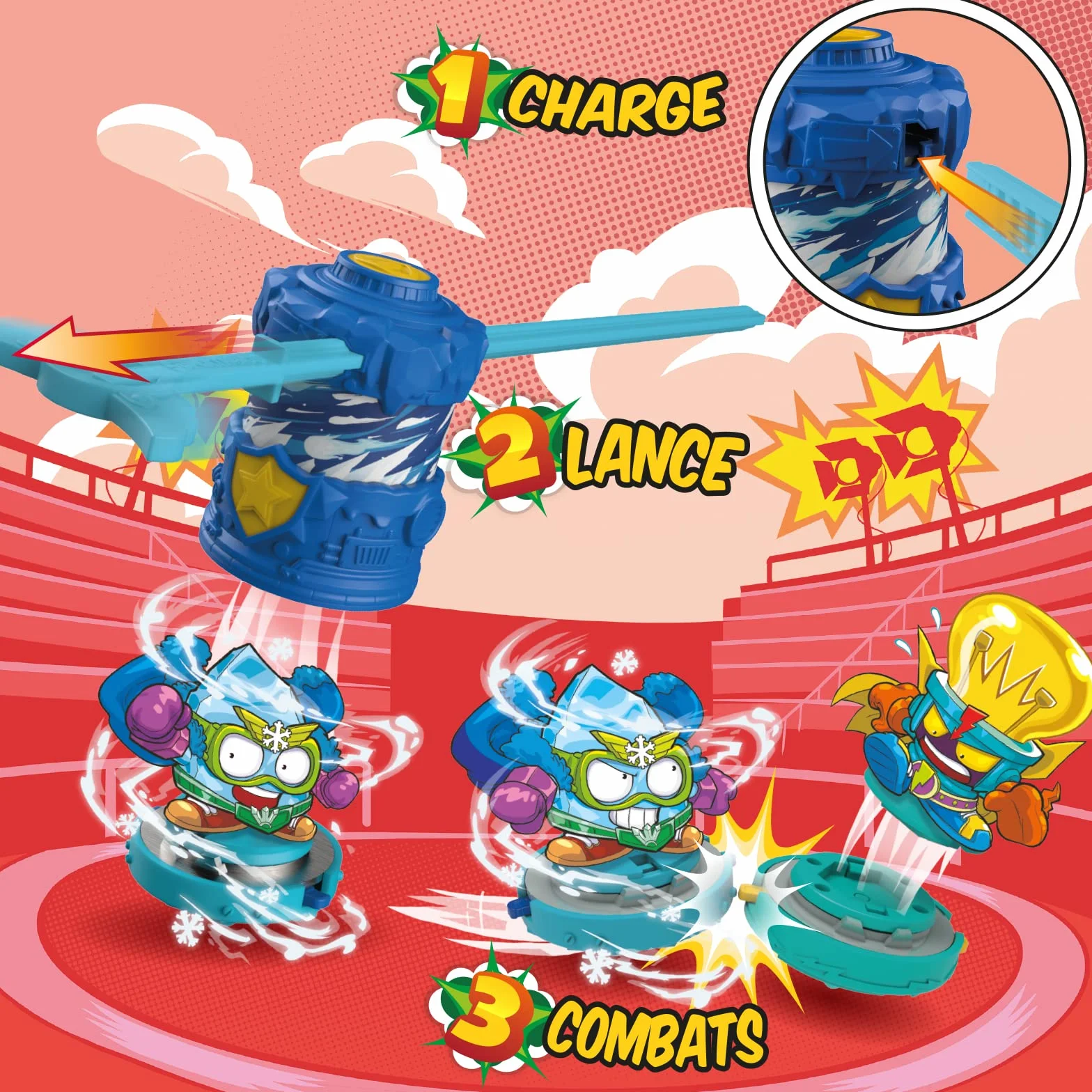 Superthings Rivals Of Kaboom Volcano Viper Spinner do Zabawy, Wielokolorowy, Od 3 lat, PSTSBB16IN20
