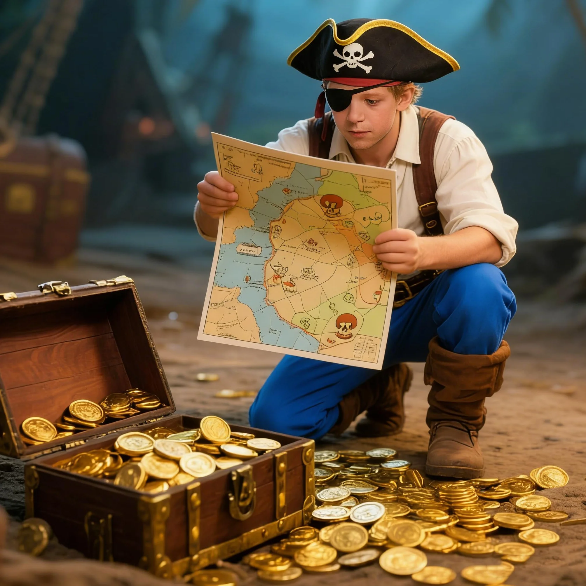 Złote Monety Piratów 100 sztuk na Urodziny Prezent Uczestnictwa