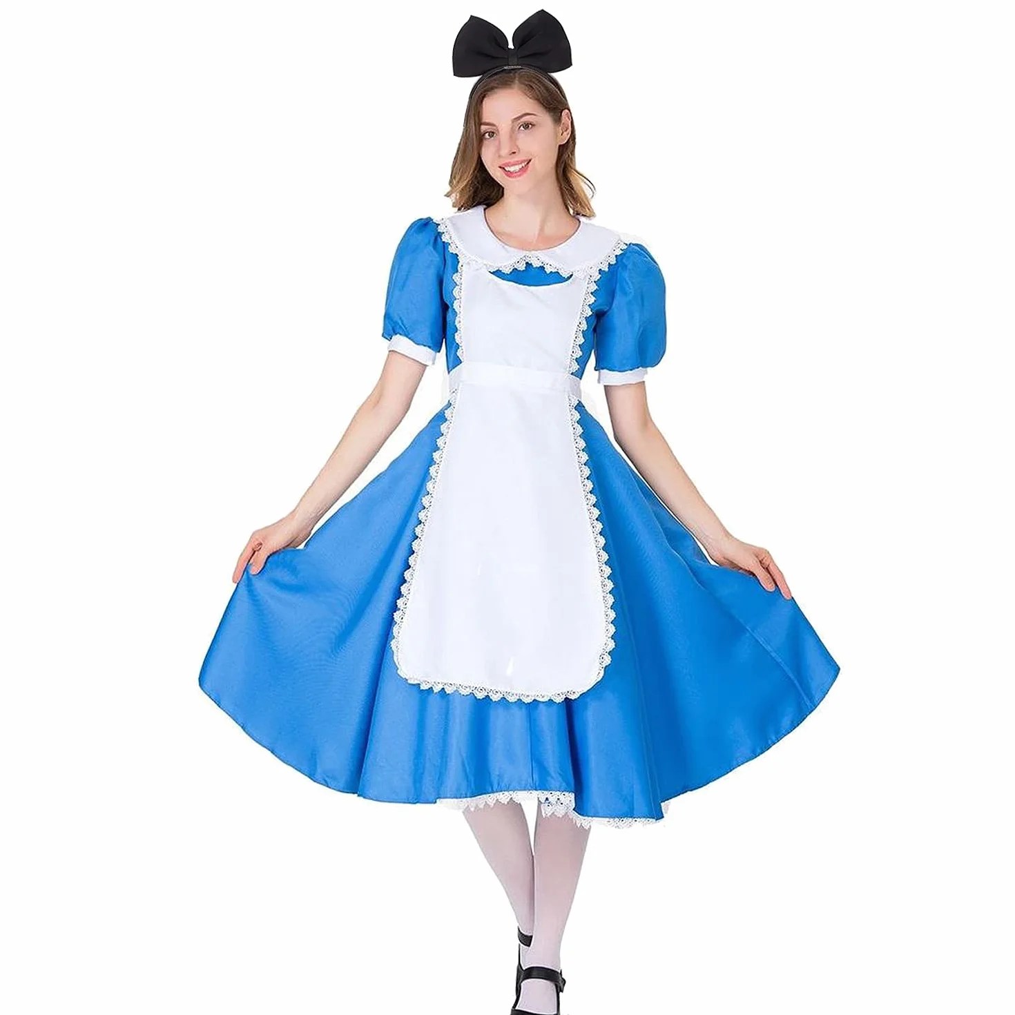 Hoshin opaska do włosów kokarda opaska na głowę nakrycie głowy dla kobiet i dziewcząt, idealne akcesoria do włosów na imprezę i cosplay (czarne)