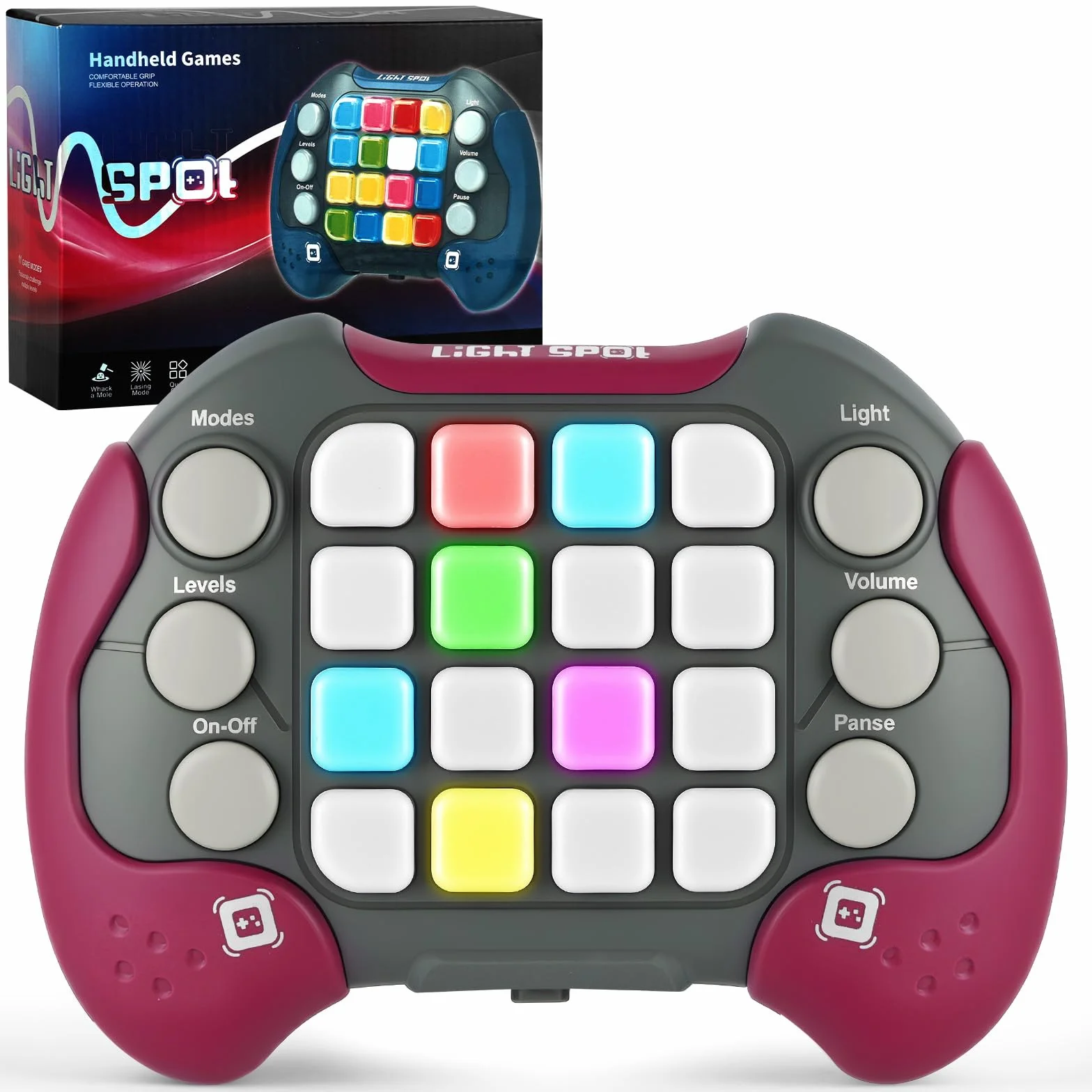 Fidget Toys Quick Push Zabawka dla dzieci i dorosłych, zabawka do zabawy, ręczna gra logiczna, elektroniczna konsola do gier, prezent dla chłopców, dziewcząt, nastolatków (kolor czerwony)