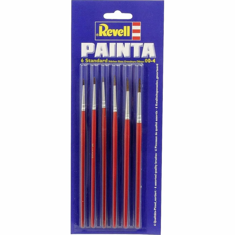 Revell 29621 Standardowa Paleta Pędzli, Czerwony, 6 Sztuk