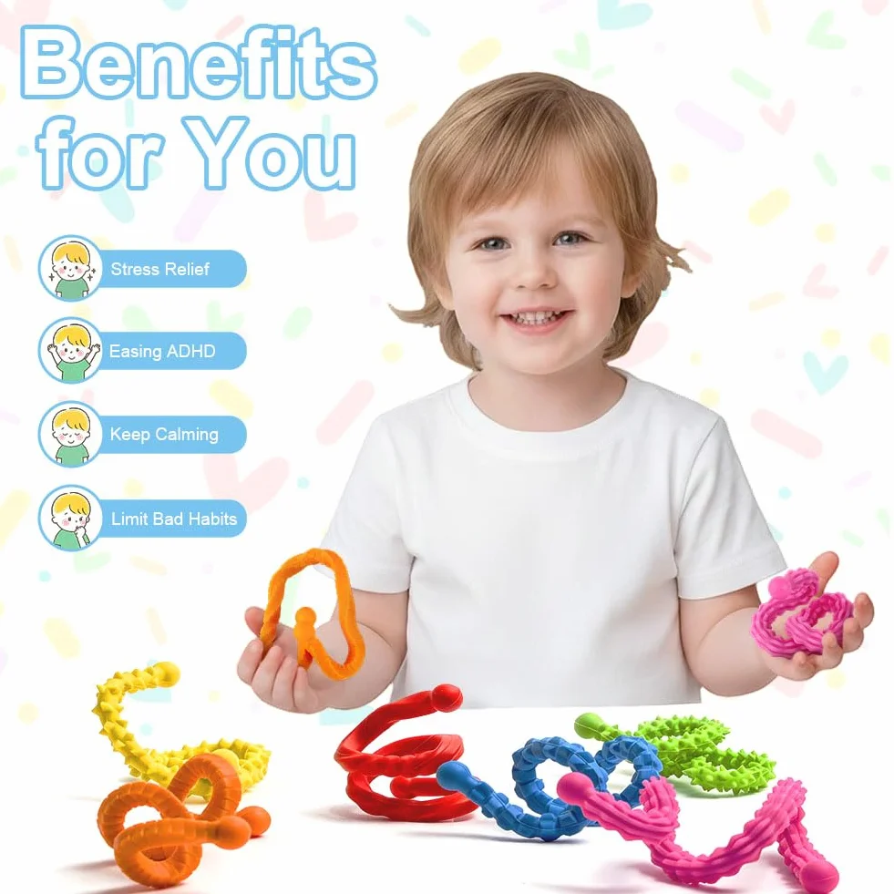 Aolso Fidget Toys 6 sztuk zabawek sensorycznych, zabawka sensoryczna dla dzieci autystycznych ADHD, fidgety do łagodzenia stresu dla dorosłych i dzieci, klasa podróżna Essentials