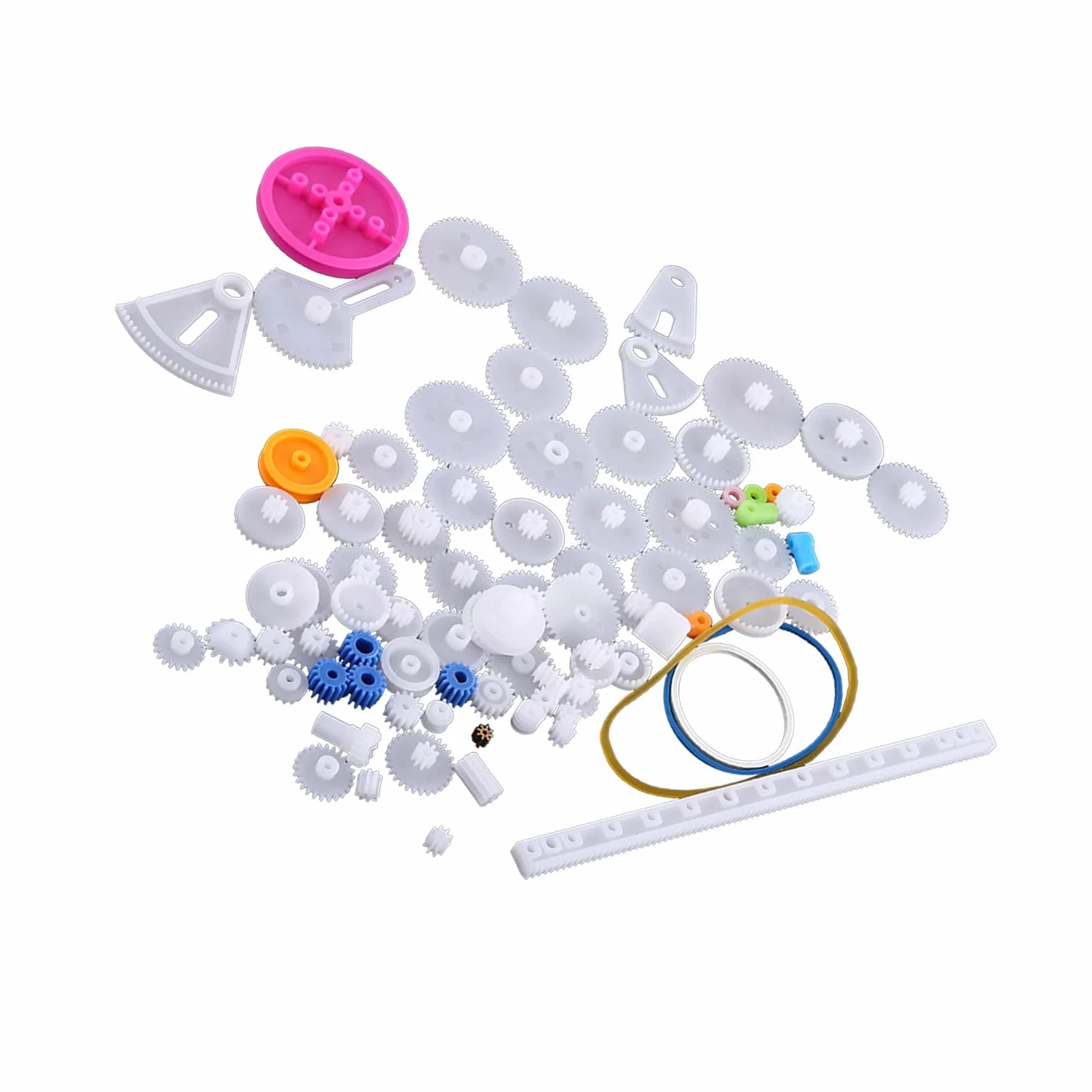 Plastikowy zestaw narzędzi 12V silnik elektryczny koła zębate koło pasowe zestaw ślimakowy korona koła zębate części zabawki do robota-zabawki (esencja 85 rodzajów przekładni)