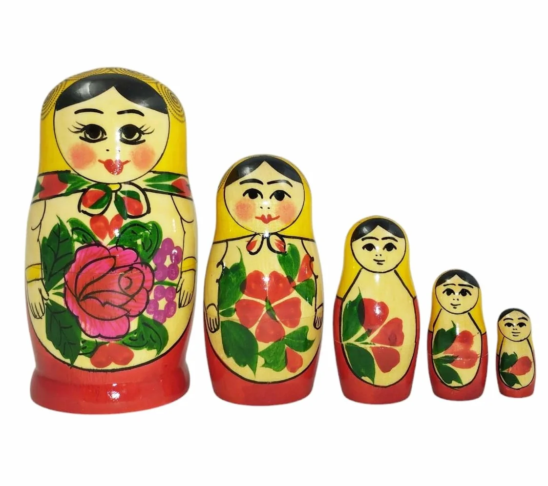 Semenovskaya Matrioszka Matrioszka Matrioszka 5 lalek wtykanych 11 cm - drewniana lalka