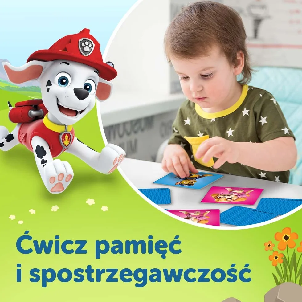 Trefl - Memos Maxi Psi Patrol - Edukacyjna Gra Pamięciowa dla Najmłodszych, Odnajdywanie Par Obrazków, Klasyczna Gra Memory z Bohaterami Bajki PAW Patrol, dla Dzieci od 2 lat