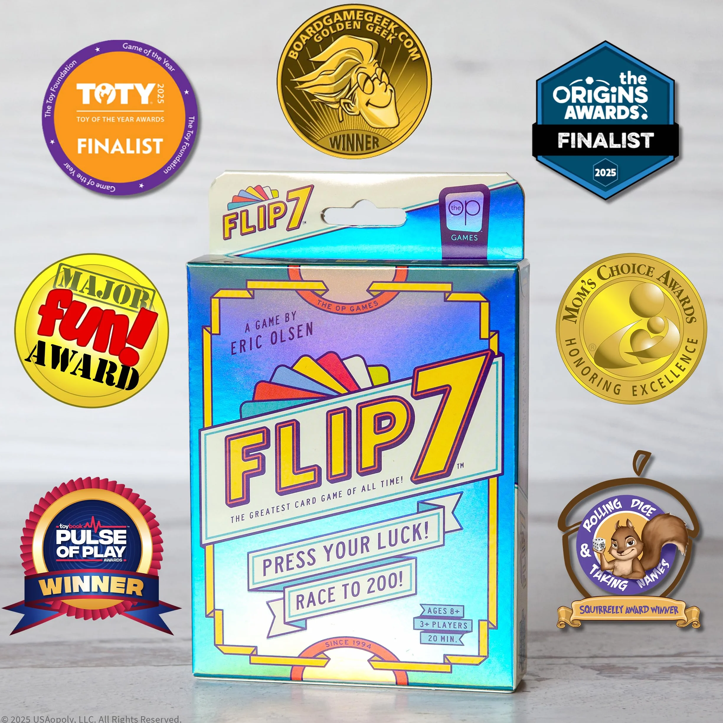 Flip 7™ Gra Karciana | Kompaktowy Rodzinny Zestaw | Połączenie Szczęścia i Strategii | Szybka do Nauczenia | 94 Karty | Zasady w Języku Angielskim