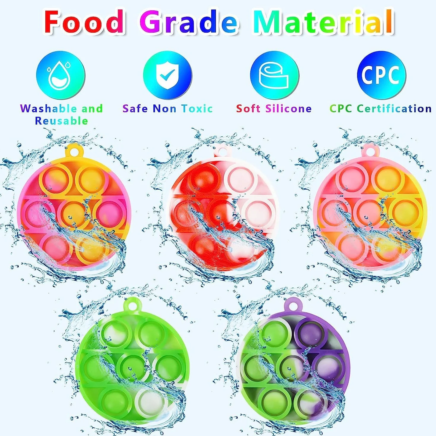 Mini zabawki Pop Fidget, 24 sztuki, mini Pop It Fidget, breloczek do kluczy, mały breloczek Pop Bubble it, antylękowy dla dzieci i dorosłych