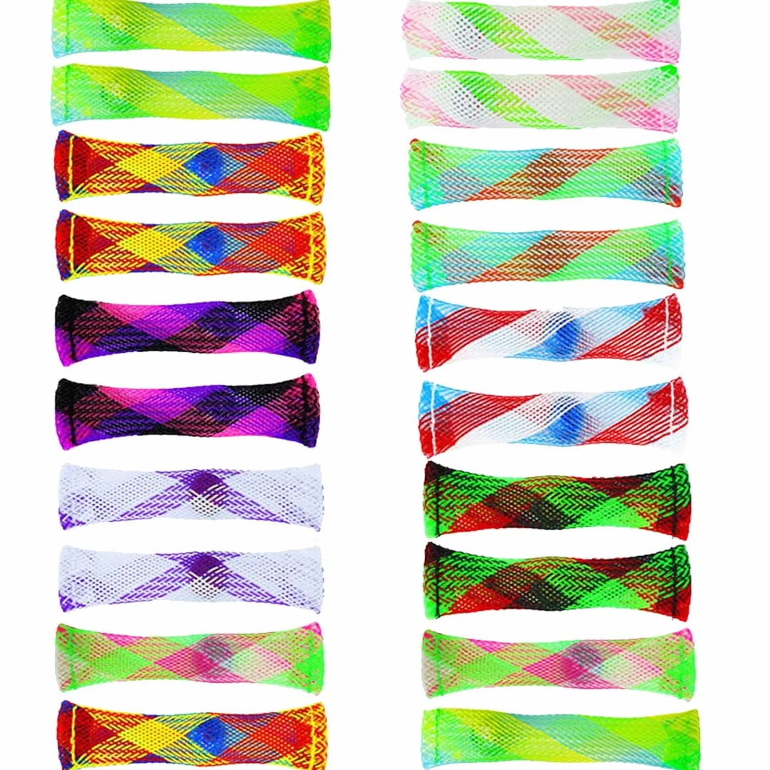 Marmurowe zabawki Fidget Toys 20 sztuk, tkane węże siatkowe z zabawkami marmurowymi, zabawki sensoryczne, zabawki na palec oczkowy, dla dzieci i dorosłych