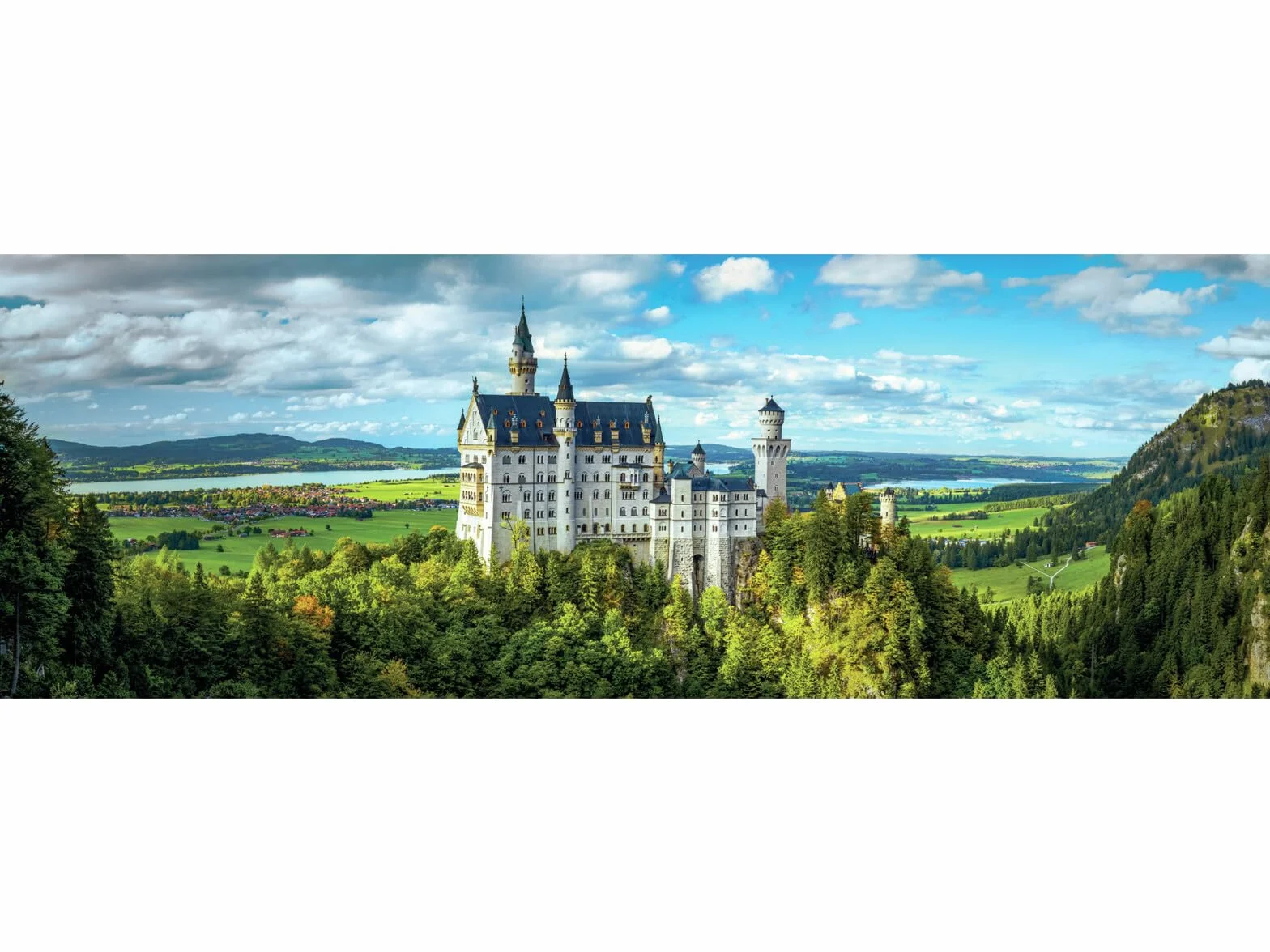 Clementoni - Puzzle 1000 elementow dla doroslych i nastolatkow, kolekcja, motyw zamku Neuschwainstein, z plakatem w zestawie, kompaktowe pudelko, pomysl na prezent wyrpodukowany we Wloszech, 98 x 33
