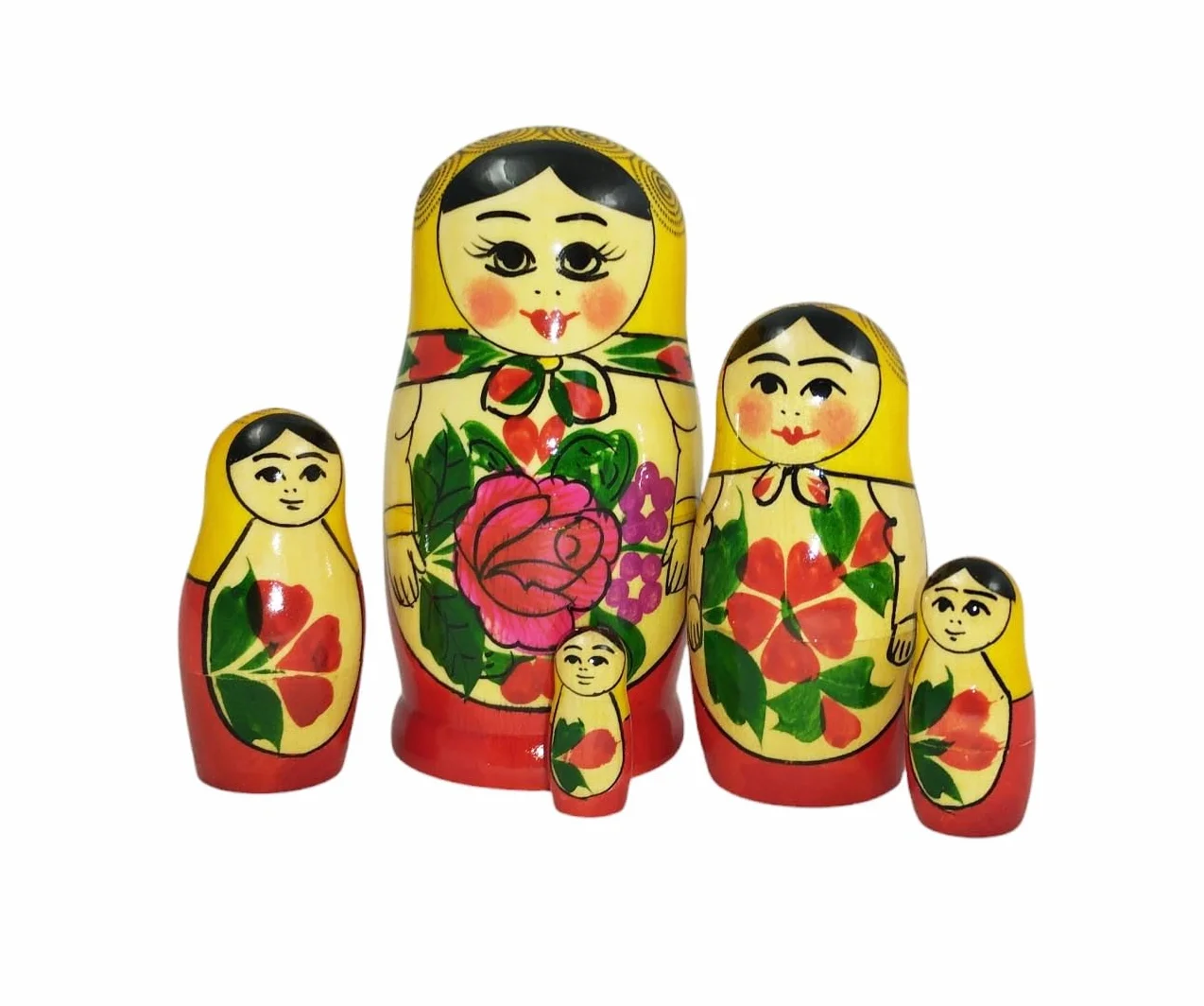Semenovskaya Matrioszka Matrioszka Matrioszka 5 lalek wtykanych 11 cm - drewniana lalka