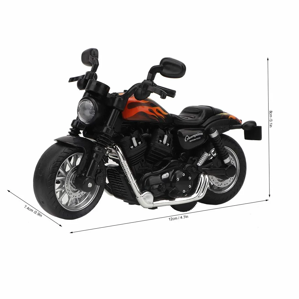 Motorbike Model Toy, Electric Alloy Car High Simulation Model Toy with Light and Music Education Toys Gift For Children[Black]