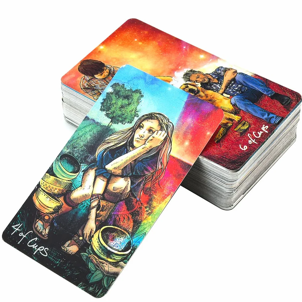 Kiwiom Rider Waite Tarot - holograficzne karty wróżenia dla początkujących, wróżby i karty losu