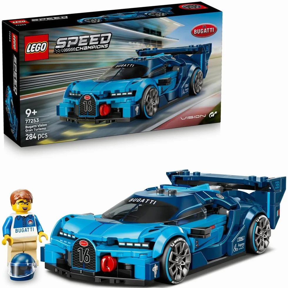LEGO Speed Champions Hipersamochód sportowy Bugatti Vision GT, zabawka konstrukcyjna dla dzieci w wieku od 9 lat, pomysł na prezent dla chłopców, dziewczynek i miłośników samochodów 77253