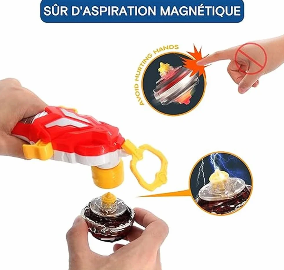 Infinity Nado Magnetyczna wyrzutnia Spinner Endless Battle, płonący smok - prezent dla dzieci 5+