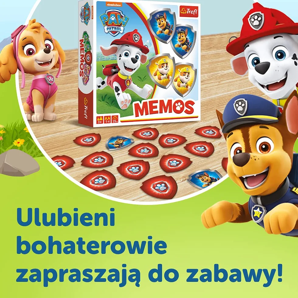 Trefl Memos Psi Patrol Rodzinna Gra dla Dzieci od 3 lat