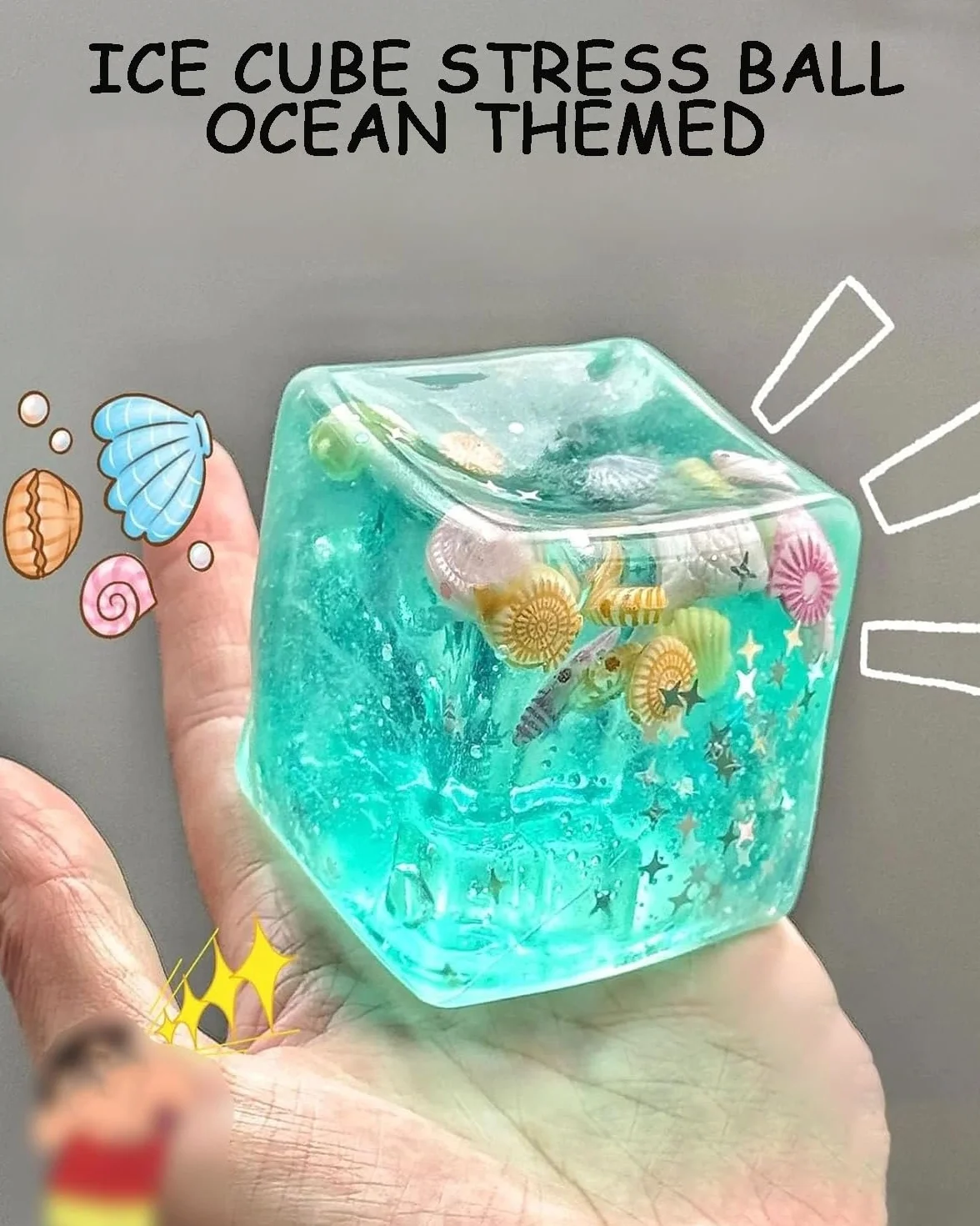 2026 Nowa Squishy Ice Cube, Rozciągliwa Miękka, Powolny Wzrost Squishy Stress Relief Zabawka Sensoryczna Piłka Antystresowa Z Motywem Oceanicznym, Party Favor Ciśnienie Dla Dorosłych(1PC)