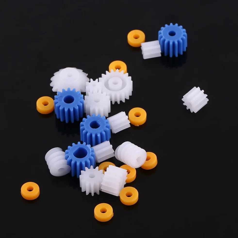 26 Sztuk Plastikowe Koła Zębate Wrzeciona Przekładnia ślimakowa Mini Gear 2 MM/2.3 MM/3 MM/3.17 MM/4 MM dla Modelu Samochodu Samolotu DIY Robot Zestaw Narzędzi