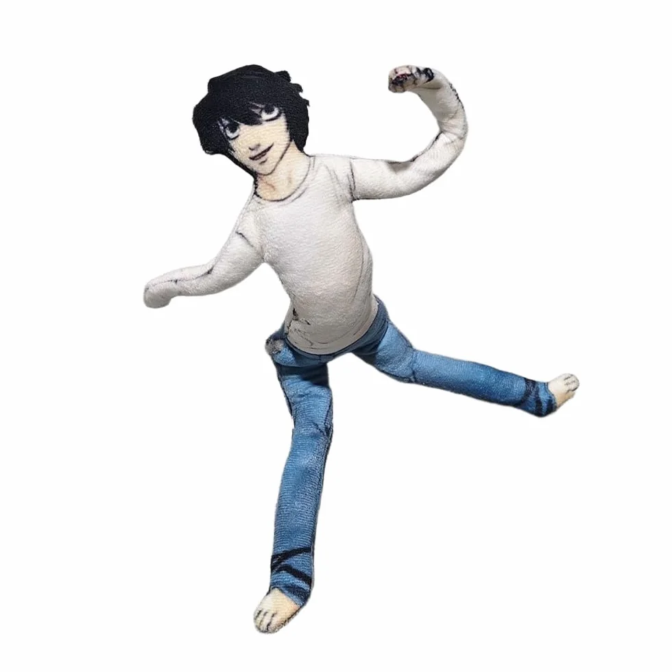 Light Yagami L Figure Plush Anime Skręcalne Figurki Akcji Lalka Cartoon Poduszka Możliwa Figurka Anime Dekoracja Domu Kanapy