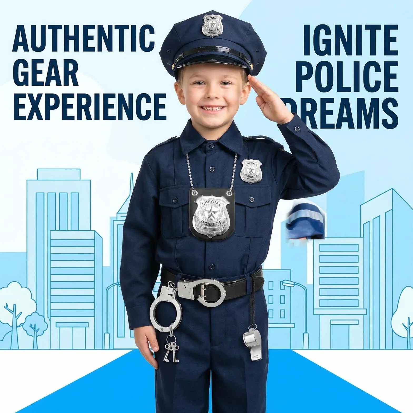 Zestaw kajdanek policyjnych z prawdziwej stali, kajdanki dla dzieci, policyjne, akcesoria dla dzieci, policja, kajdanki, policja, dzieci, kostium policyjny
