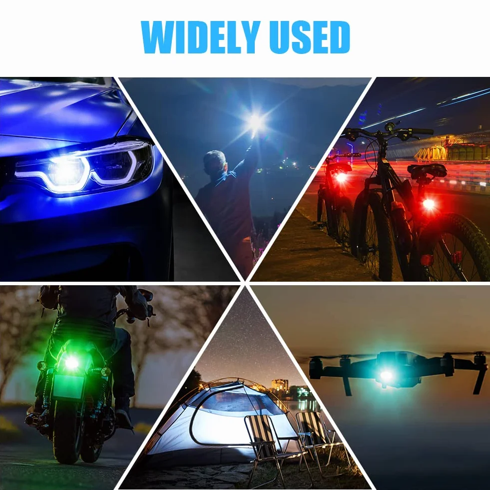 Ainiv Dron stroboskopowy, 4 sztuki, 7 kolorów, lampka nocna LED, alarm ostrzegawczy, antykolizyjny, ładowanie przez USB, lampy błyskowe do motocykla, samochodu RC, łodzi RC, drona