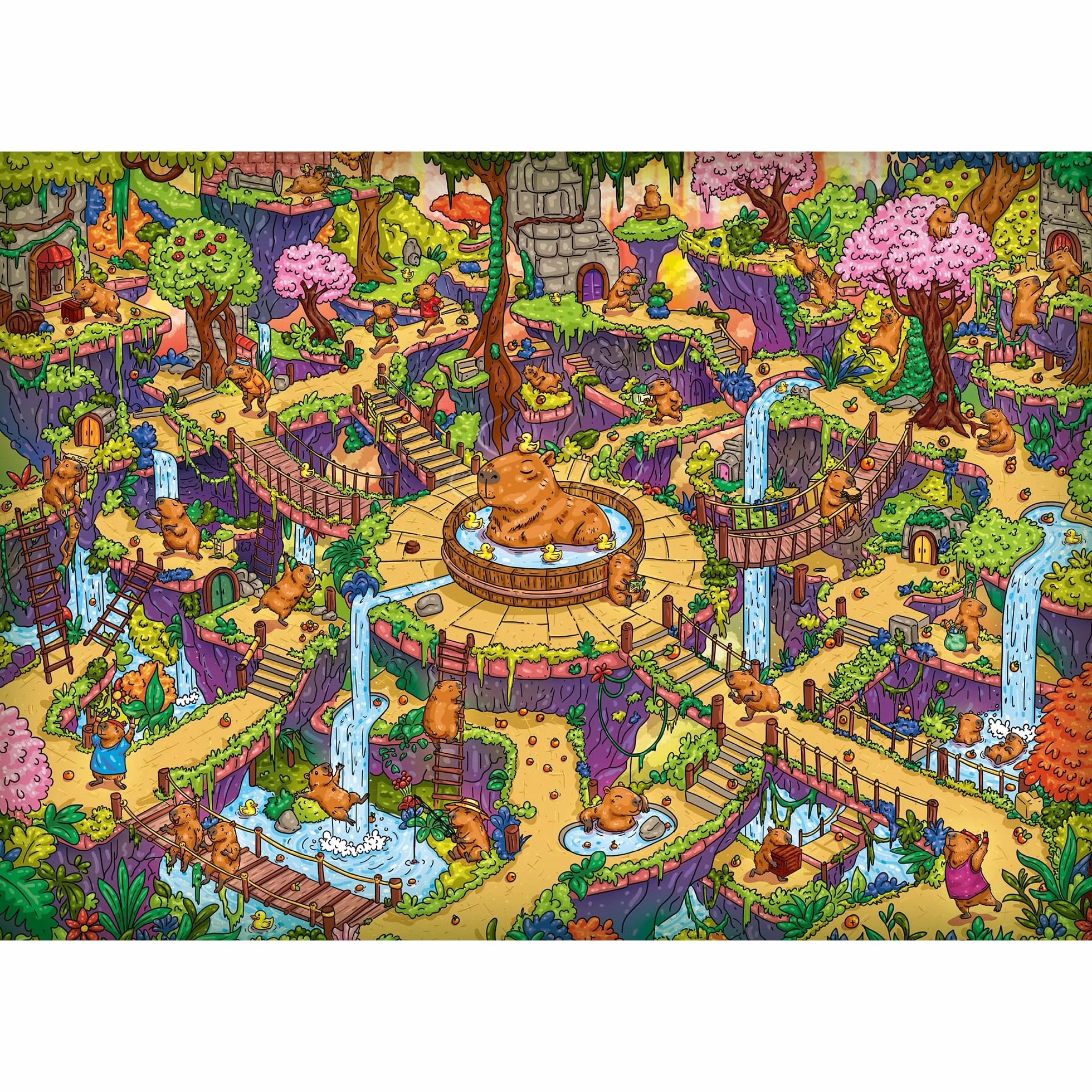 Trefl Premium Plus Quality - Puzzle The Impossible Maze: Zabawne Kapibary - 500 Elementów, Seria Ponadczasowych Motywów, Idealne Dopasowanie Elementów, dla Dorosłych i Dzieci od 10 lat