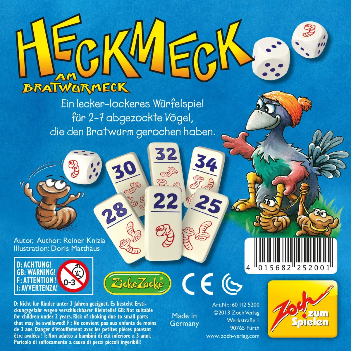 Heckmeck am Bratwurmeck: Für 2-7 Spieler. Spieldauer: 20-30 Minuten