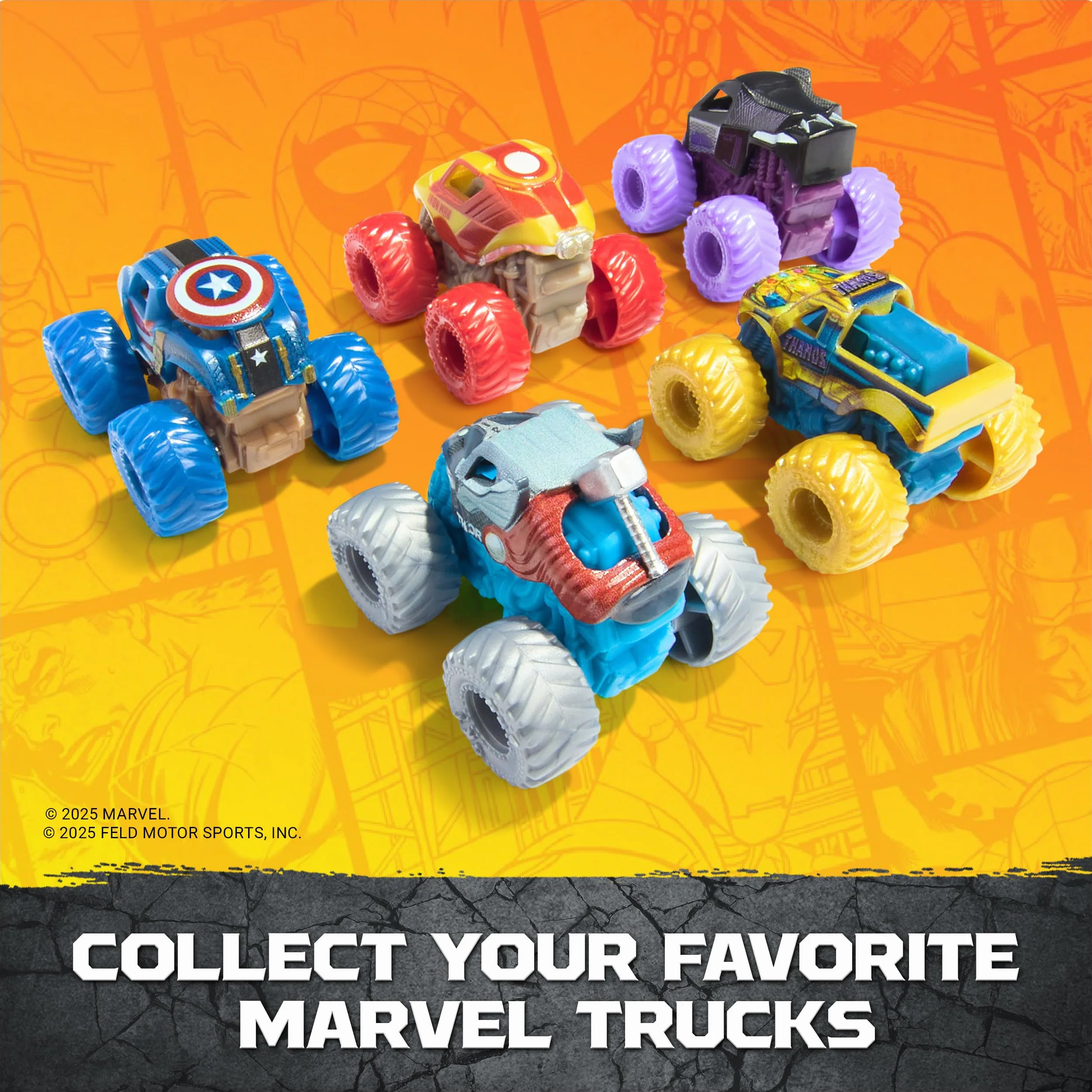 Monster Jam Zabawka ciężarówka Mini Jams 5PK Marvel