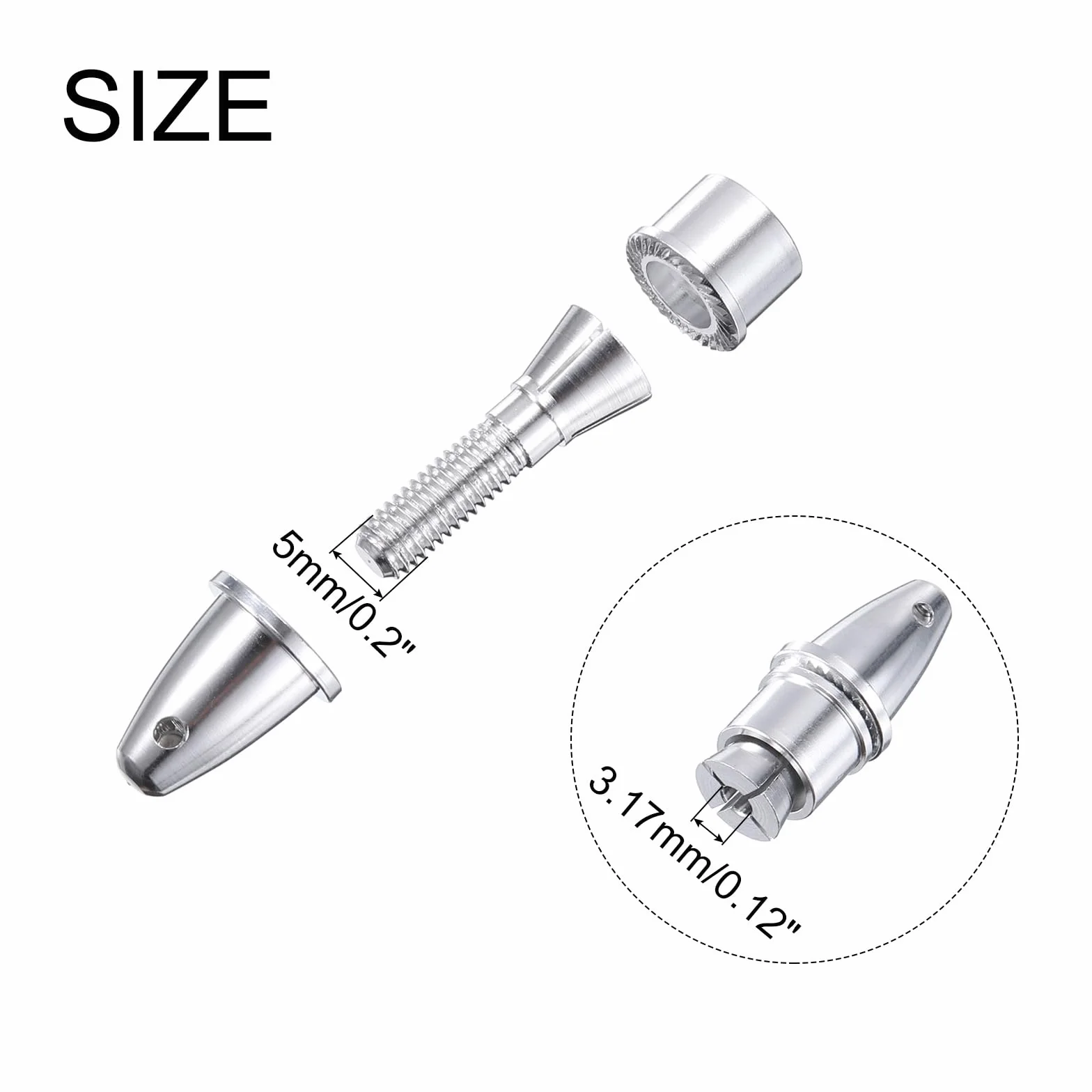 QUARKZMAN Spinner do samolotów RC 3,17 mm otwór 5 mm adapter śmigła zestaw 6 szt