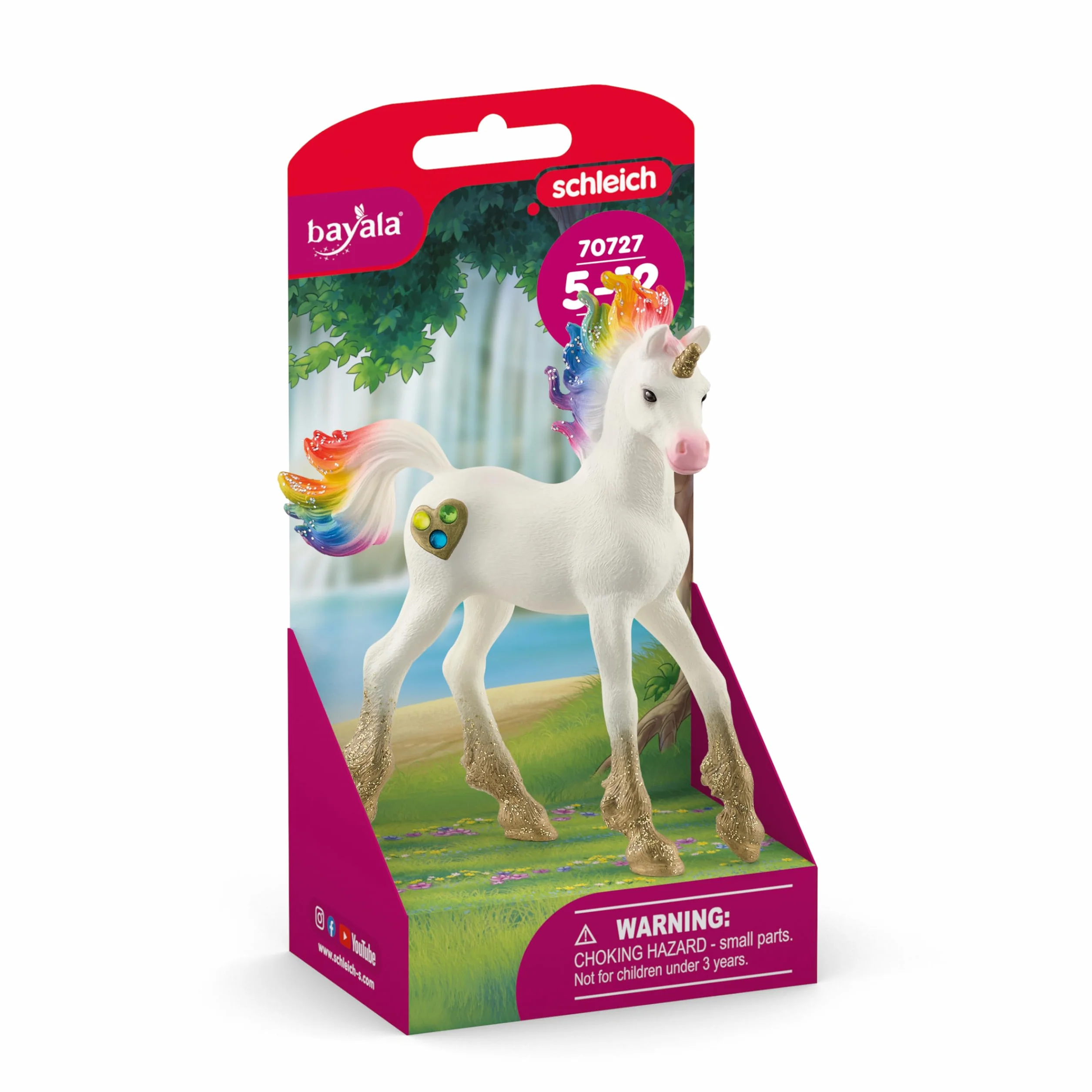 schleich BAYALA | Tęczowe źrebię jednorożca 70727 | Fantastyczna figurka kolekcjonerska | Prezent dla dziewczynek i chłopców | Od 5 lat | 8 × 3 × 9 cm