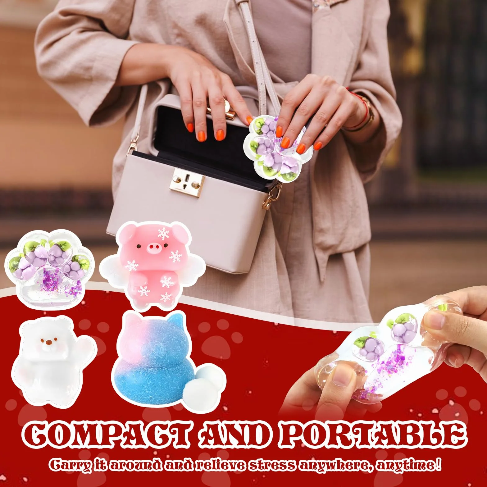Zestaw 4 szt. Taba Squishy Fufu Squishy Squishy, antystresowe zabawki Fidget zabawki sensoryczne wyciskanie zabawki prezenty na urodziny Boże Narodzenie upominki na przyjęcia