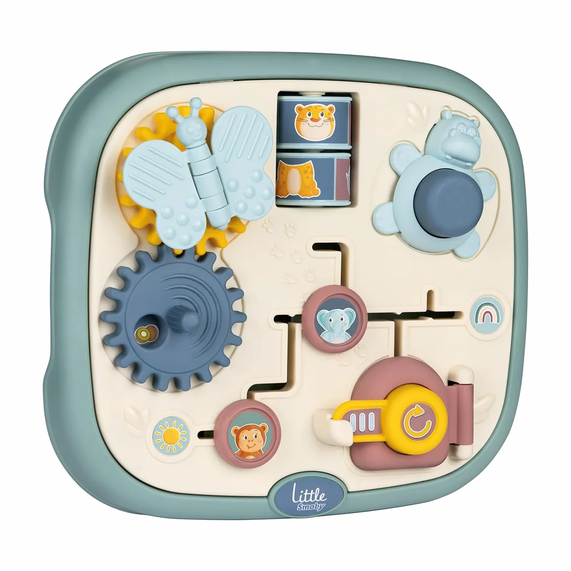 Little Smoby - Tablet z aktywnościami - Wczesne lata - Labirynt, Zamykane drzwi, Koła zębate - Praktyczny i przenośny - Od 12 miesięcy - Wyprodukowano we Francji