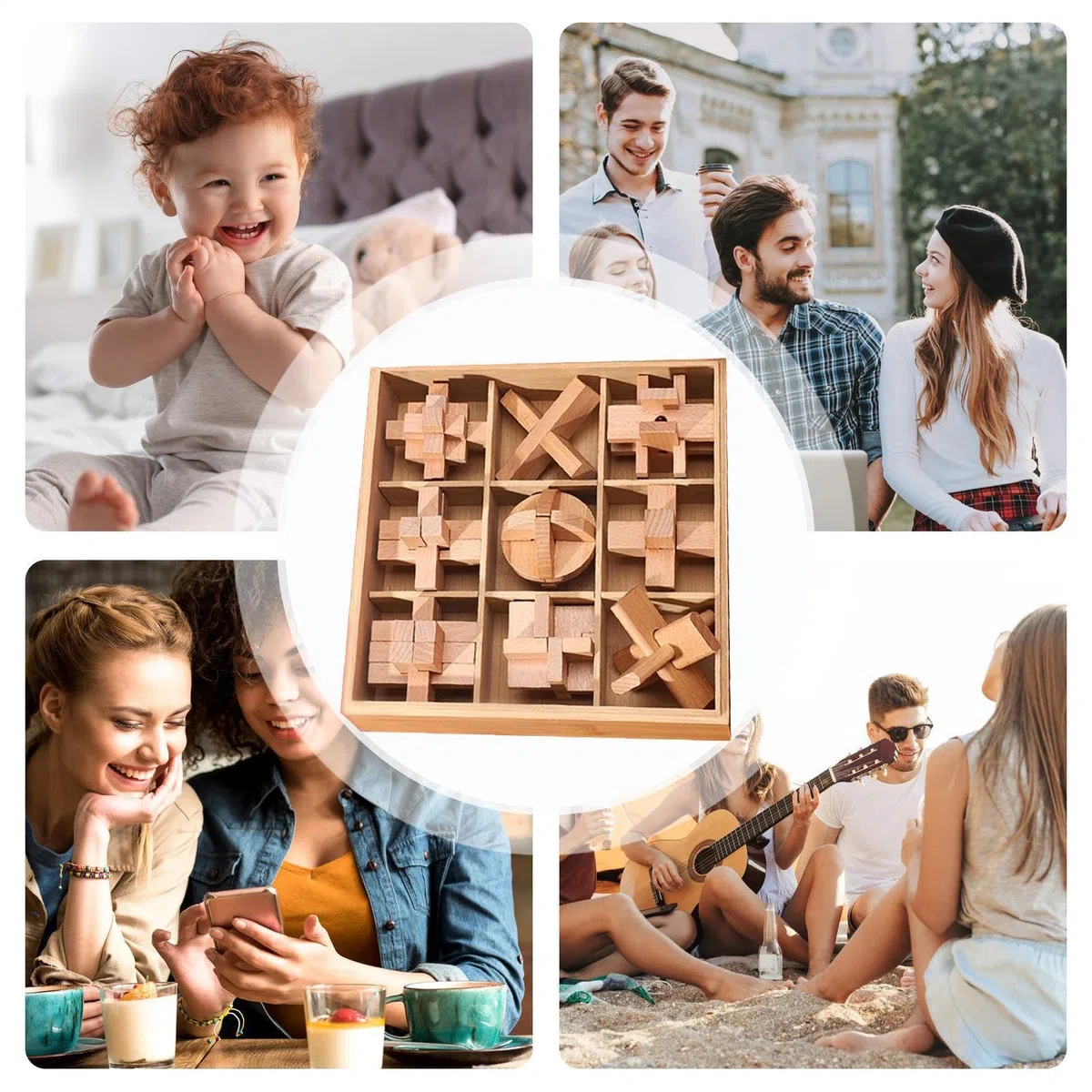 Drewniane Puzzle Odblokuj Blokowaną Układankę | Drewniane Puzzle Dla Dzieci Dla Klasy, Prezentu Do Skarpety, Podróży, Szkoły, Dziewczynek, Chłopców, Urodzin, Wycieczki