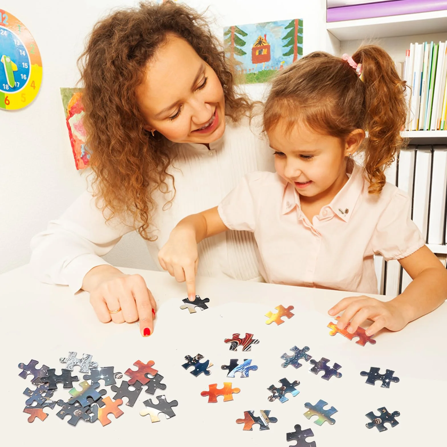 APOMOONS Puzzle 1000 elementów, dla dorosłych i dzieci, imponujące zagadki, kolorowy motyw Układu Słonecznego