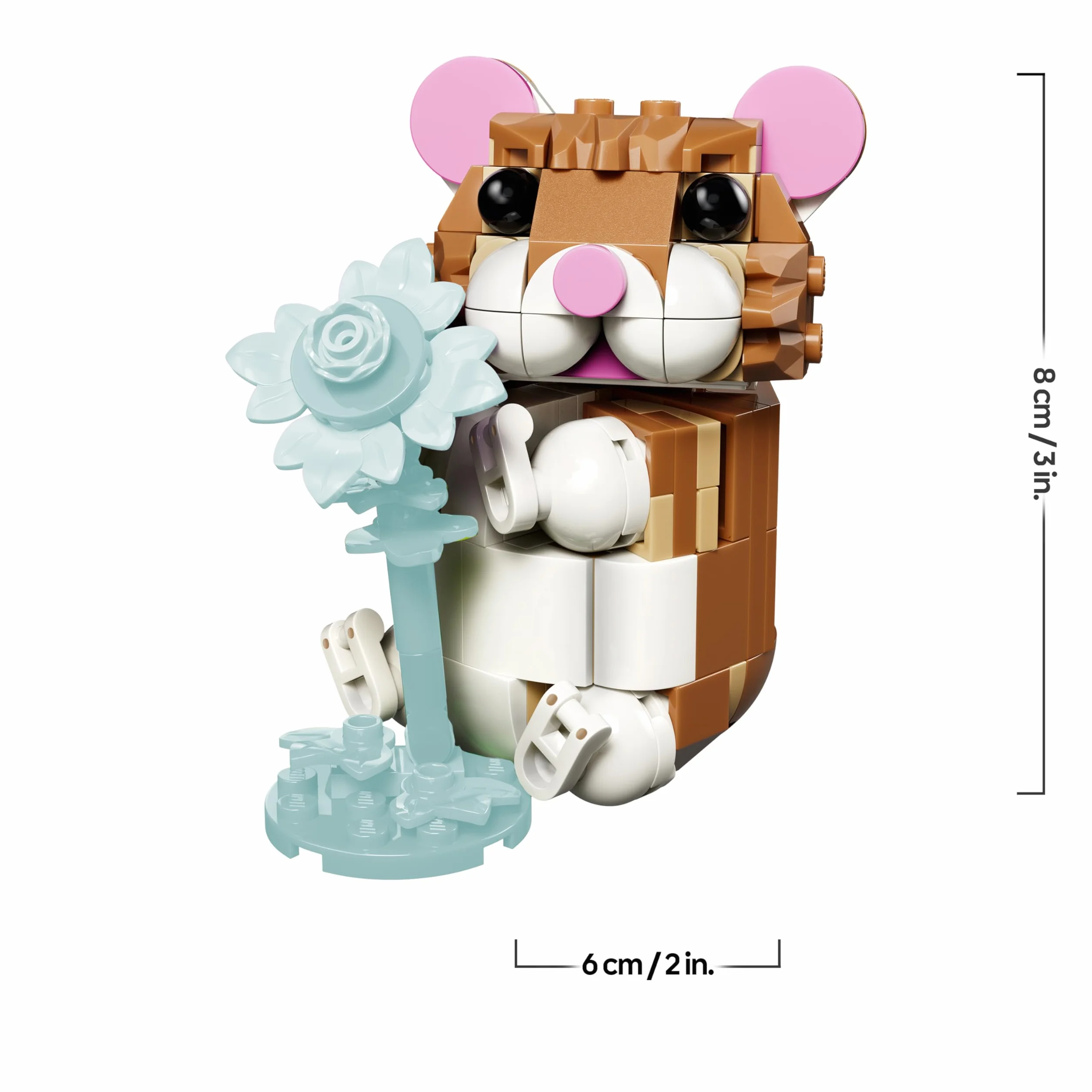 LEGO Creator 3in1 Cute Hamster with a Flower Toy - Animal Figure Transforms into a Hedgehog or Eagle - DIY Room Decor Idea - Birthday Gift for 7+ Year Old Girls & Boys - 31376