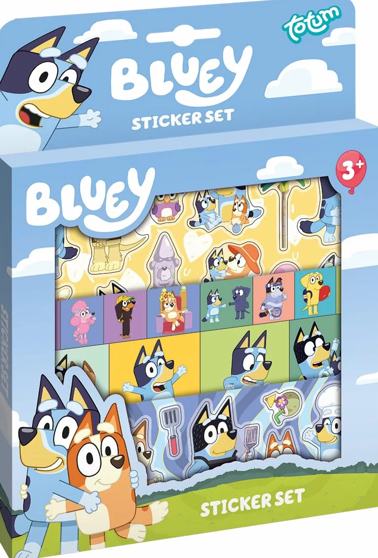 Bluey zestaw naklejek – przygoda i kreatywność w każdej naklejce | idealne połączenie zabawy i rozwoju przy każdym momencie majsterkowania |, 17,50/1,50/24,50, kolorowe