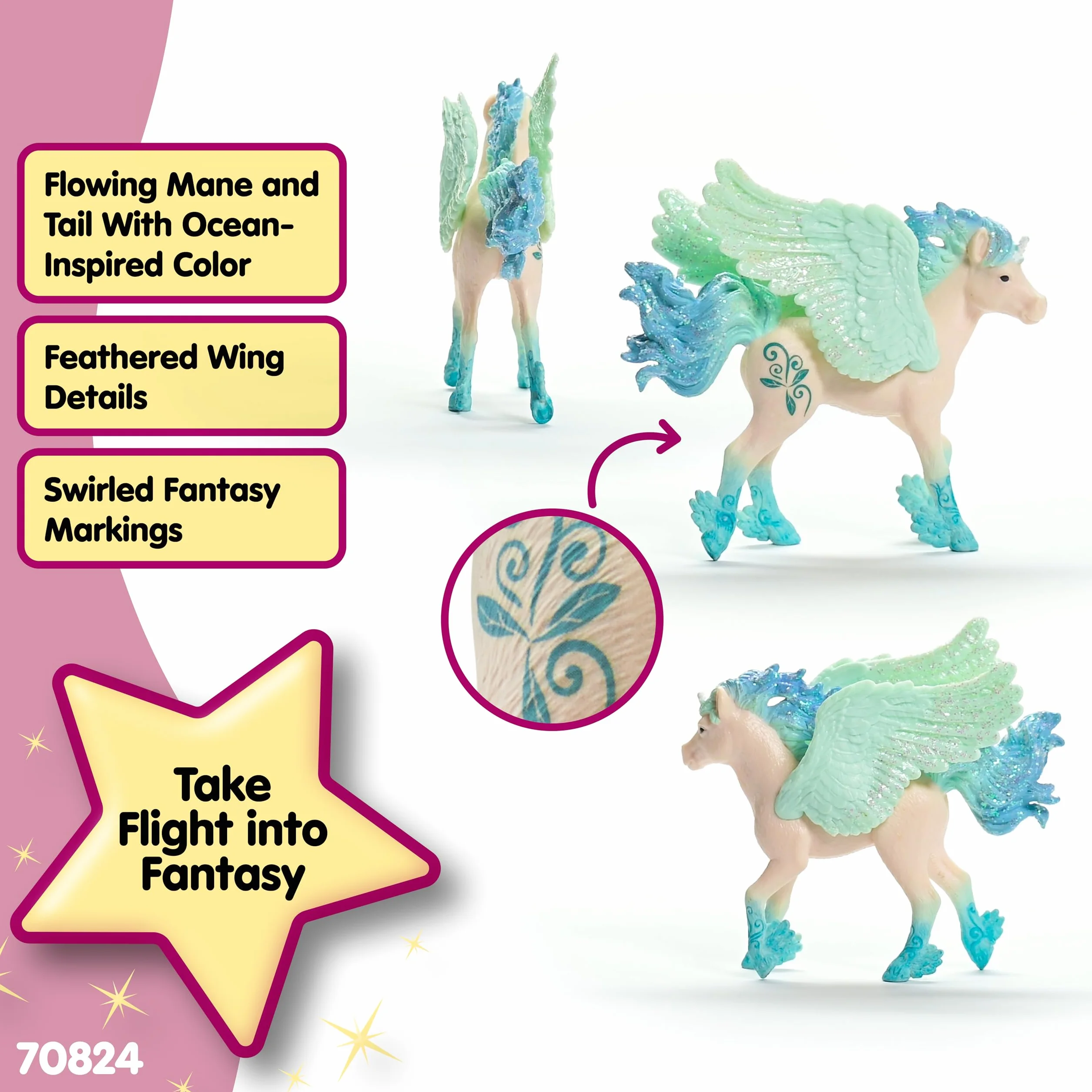 schleich 70824 Źrebię jednorożca wiatru, od 5 lat, BAYALA - figurka, 3 x 10 x 9 cm