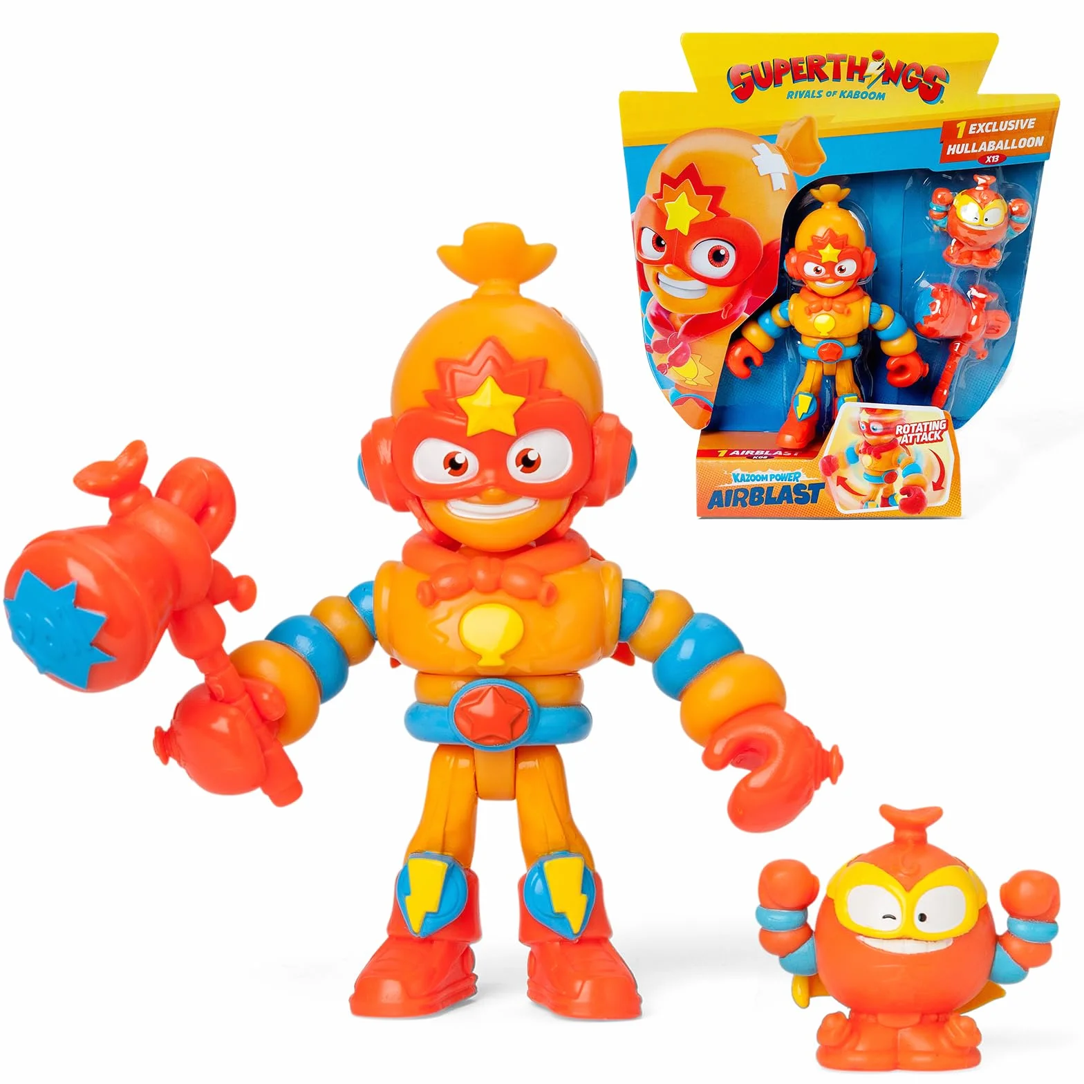 SUPERTHINGS KAZOOM Power Mission – Kazoom Kids. Figurka AirBlast z serialu TV „SuperThings Kazoom Power”. Zawartość: 1 Kazoom Kid, 1 ekskluzywny SuperThing, 1 akcesorium)