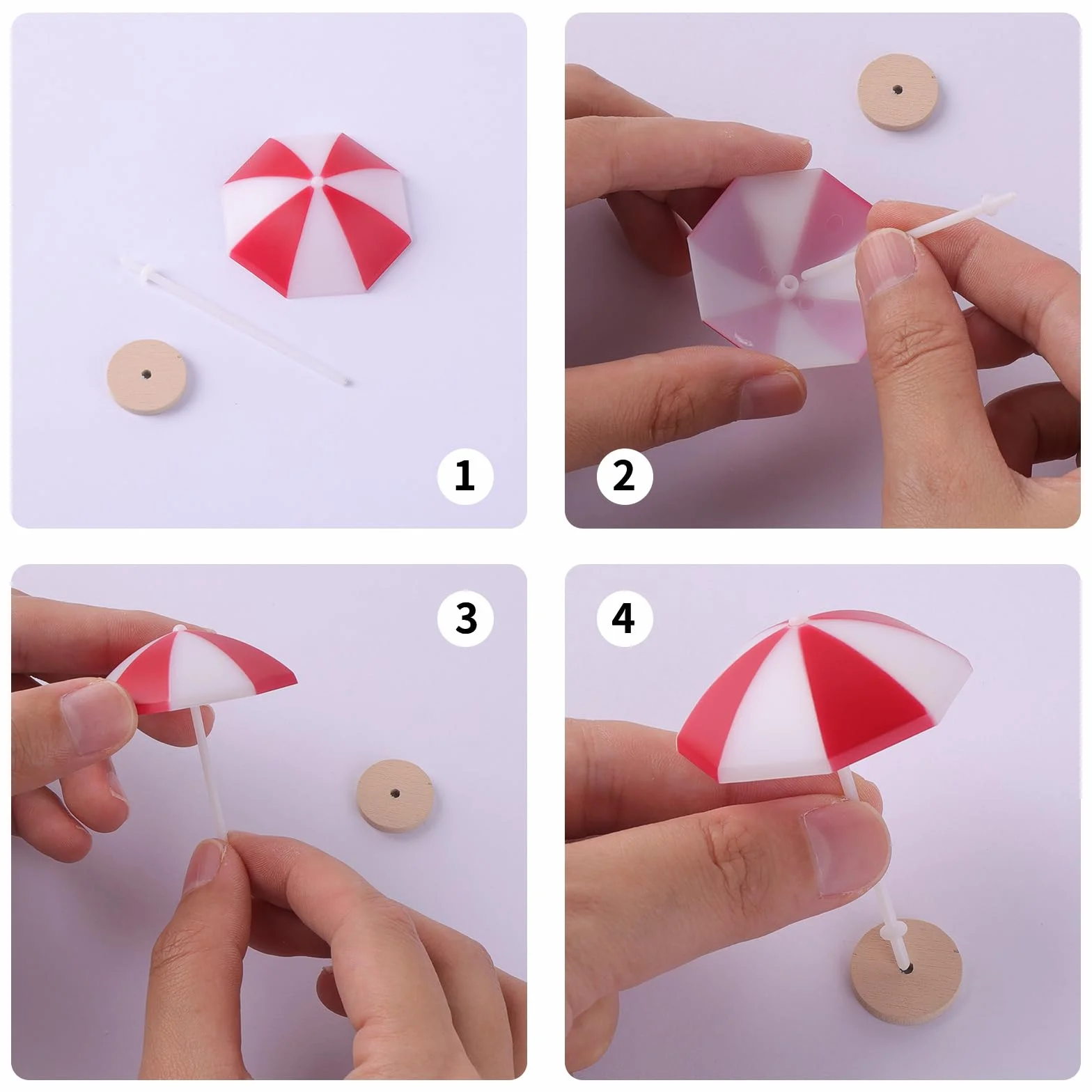 Cobee Miniaturowe krzesło plażowe do domku dla lalek, 4 szt., 1:12, plaża, miniaturowy domek dla lalek, dekoracja na zewnątrz, mini lalka, podwójne leżaki, parasol, stół do samodzielnego wykonania