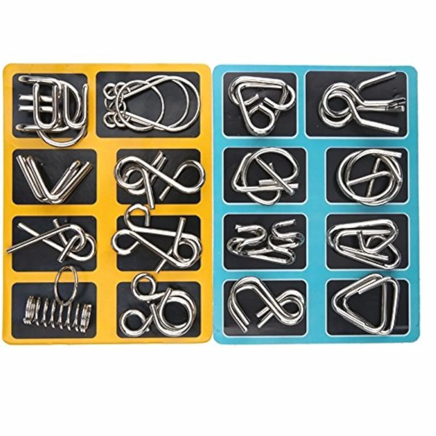 Gry logiczne Capalta Flower 16 sztuk, metalowe puzzle 3D, puzzle metalowe, prezenty dla dzieci, nastolatków i dorosłych