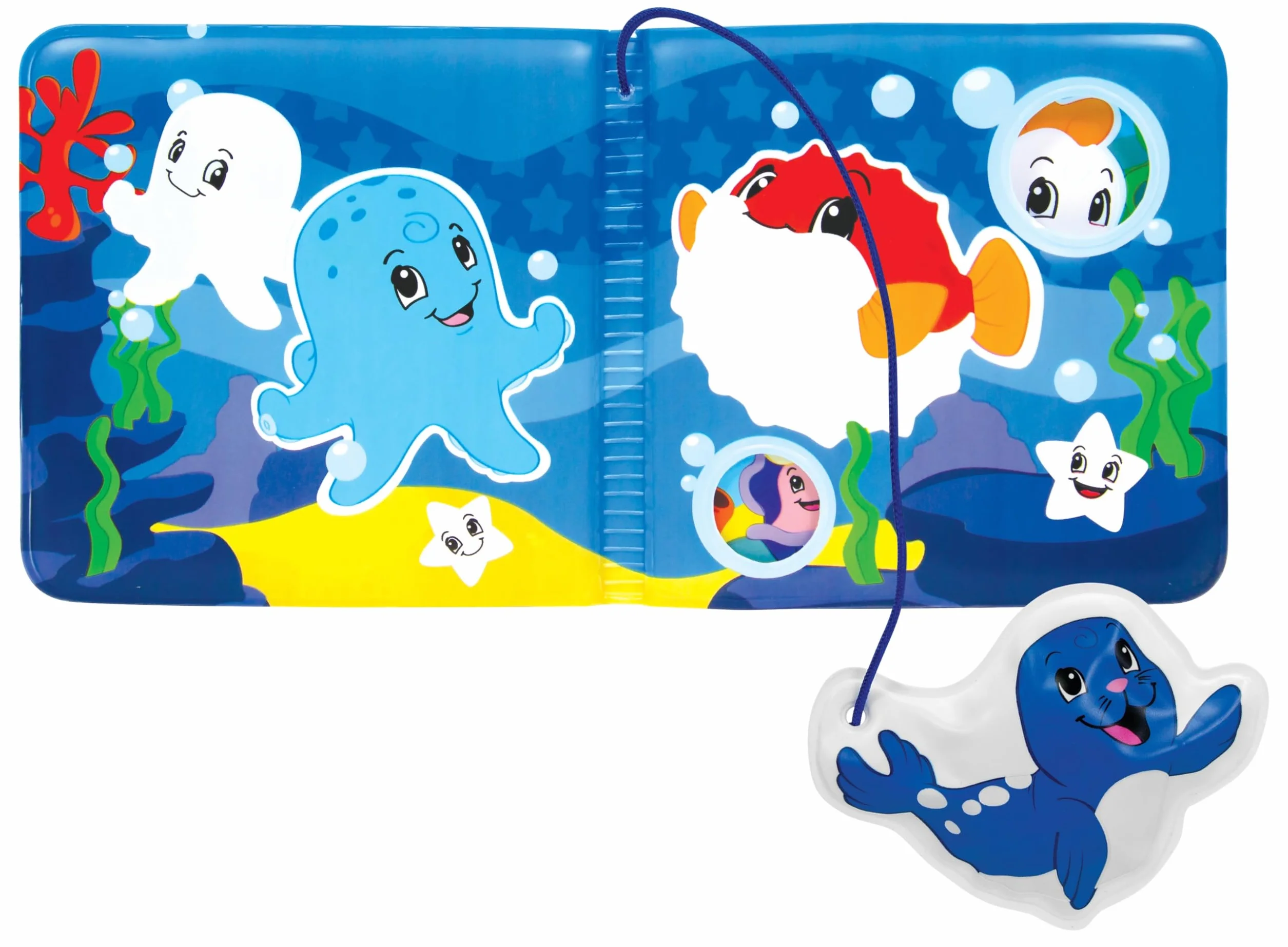 Simba 104010065 - ABC magiczna książka kąpielowa, obrazy ze zmianą koloru, zawieszka z piszczałką, 8 stron, 13 x 13 cm, od 6 miesięcy