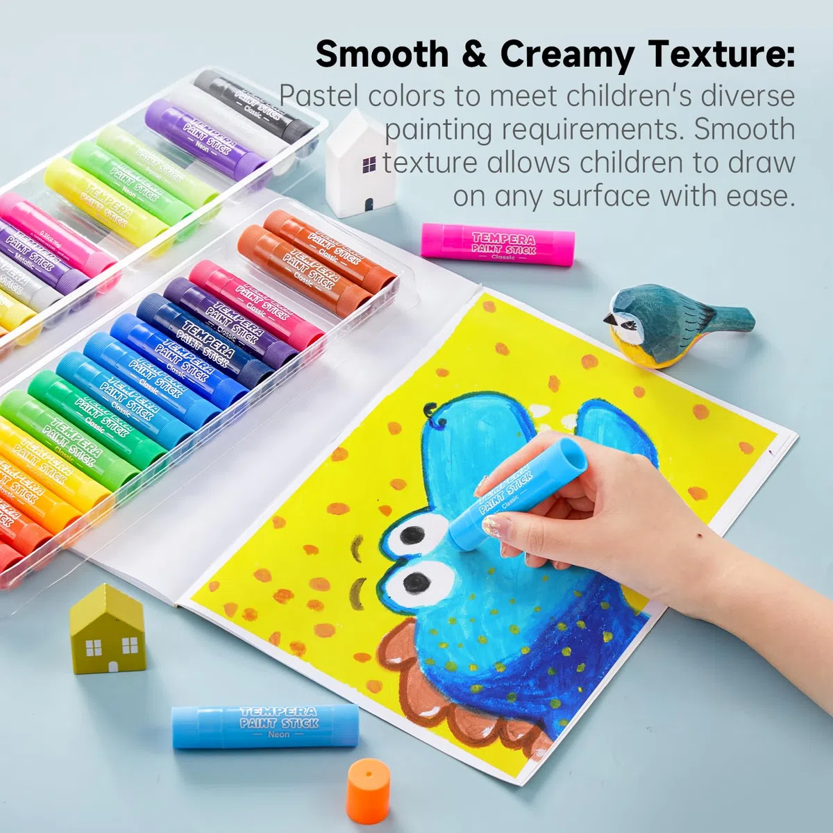 Tempera Paint Sticks, Shuttle Art 32 bunte feste Temperafarben für Kinder, schnell trocknend, können auf Papier, Holz, Glas, Keramik, Leinwand verwendet werden