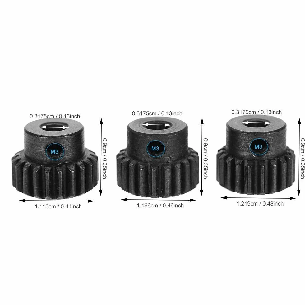 Zestaw kół zębatych VGEBY RC Car, hartowany 3,175 mm 13-15T, 16-18T, 19-21T, 21T-23T, chromowana stal, 48DP 1/10 (19T, 20T, 21T), akcesoria do modeli samochodów