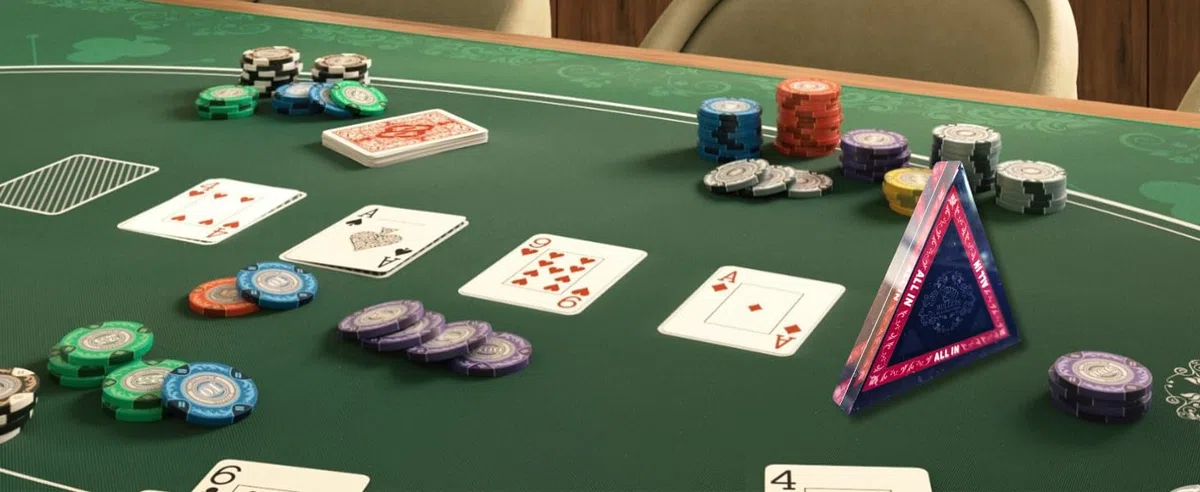 Bullets Playing Cards, Trójkąt all-in, poker, akryl, 7,2 x 7,2 x 7,2 cm