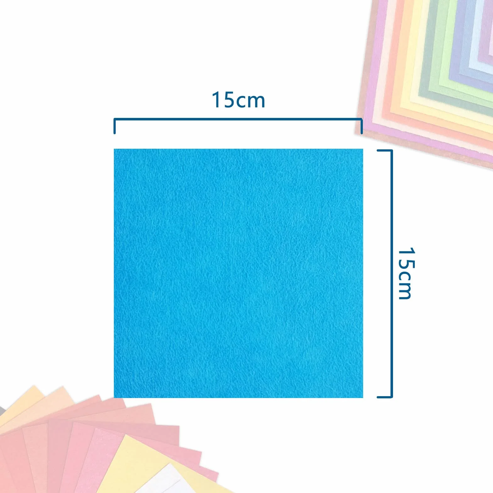 Filc rzemieślniczy, arkusz filcu 40 kolorów, miękki materiał filcowy do szycia, filc rzemieślniczy do dekoracji DIY i projektów imprez dla dzieci (15x15cm)
