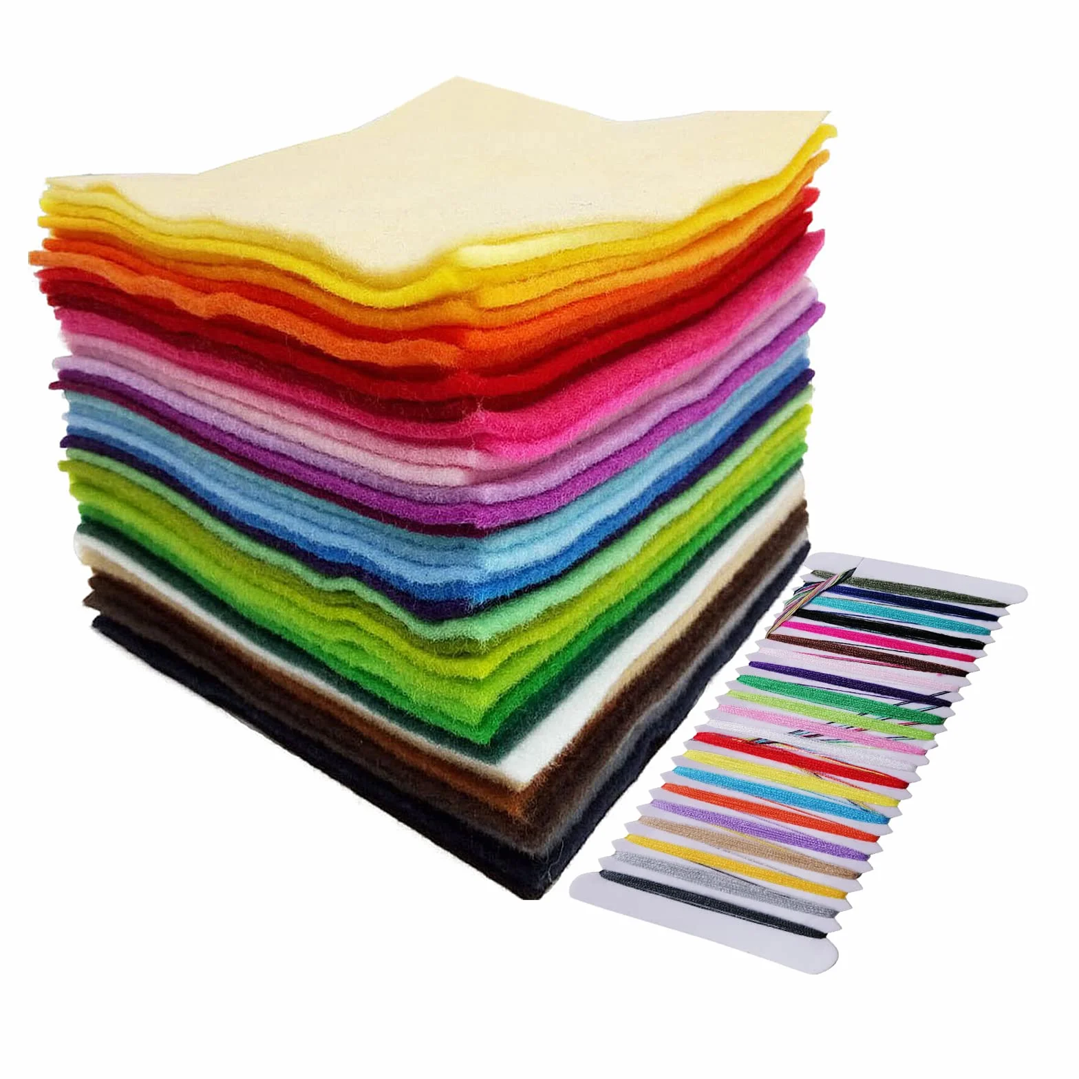 Filc rzemieślniczy, arkusz filcu 40 kolorów, miękki materiał filcowy do szycia, filc rzemieślniczy do dekoracji DIY i projektów imprez dla dzieci (15x15cm)