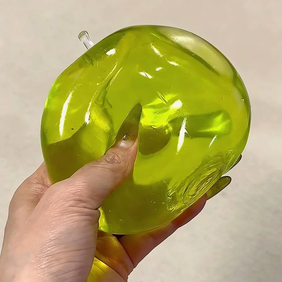 Squishies zabawki antystresowe, zielone / różowe jabłko, piłka antystresowa, zabawka dla dorosłych, łagodzenie lęku, zabawa sensoryczna, dekoracja biurka