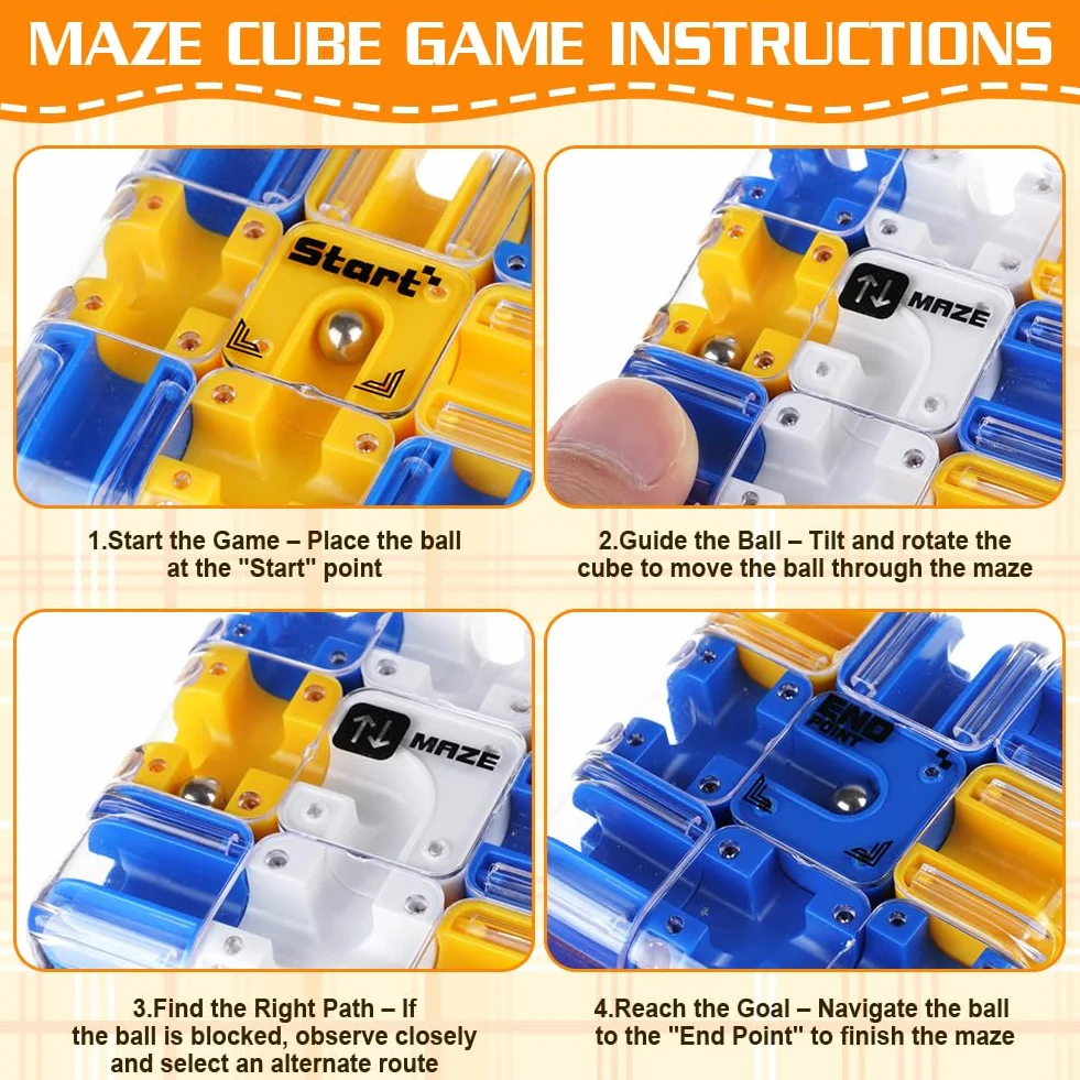 Vicloon Kostka Labiryntu Zabawka, Duża Labirynt 3D Puzzle Maze Cube, Kosmiczna Świadomość Mózgu Zabawka do łagodzenia stresu i rozwijania logiki, prezent świąteczny dla nastolatków, 02