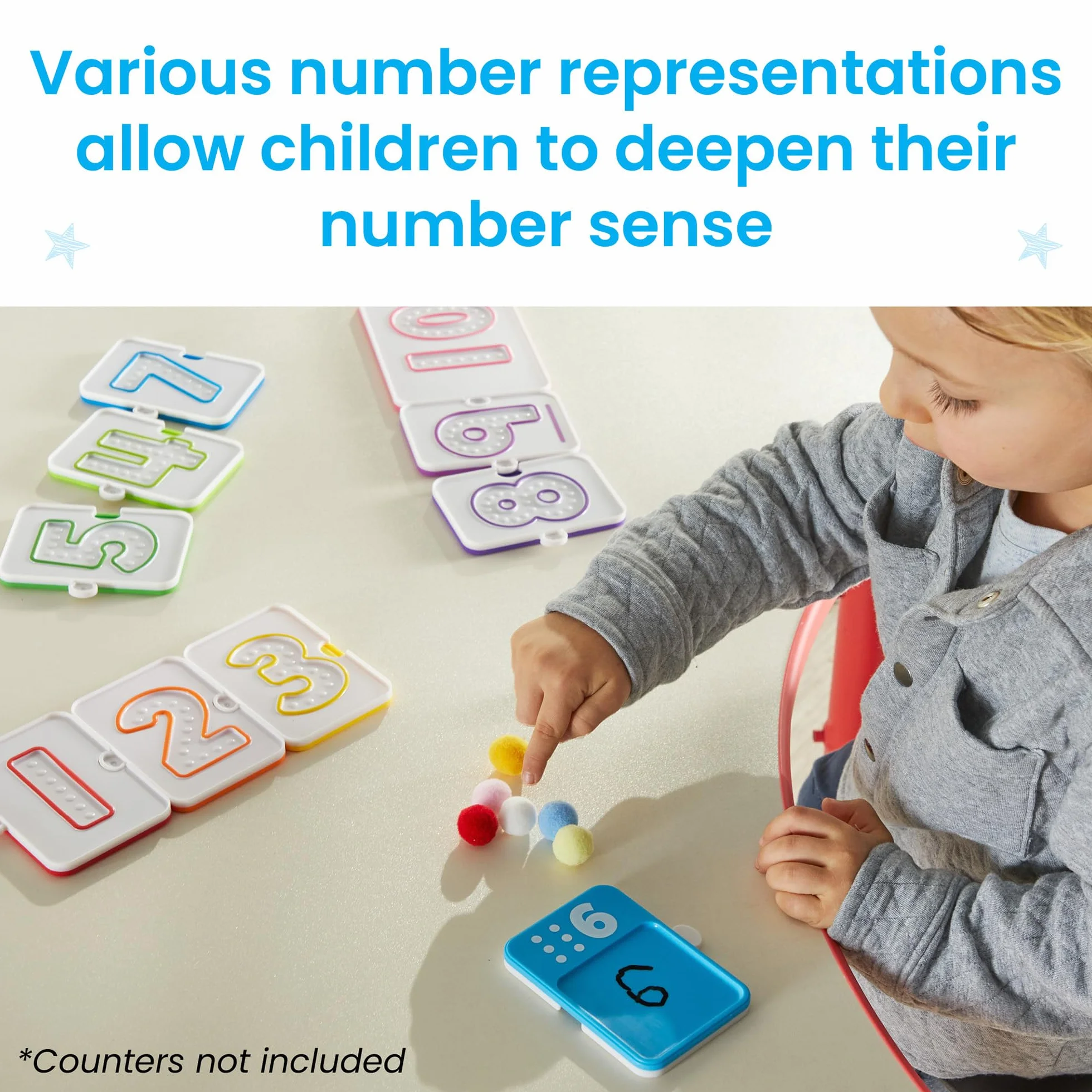 Learning Resources – Tabliczki sensoryczne z cyframi, Zabawki edukacyjne dla dzieci w wieku 3+, Tabliczki do nauki matematyki, dotykowa nauka liczb, Liczenie od 1 do 10, Szkolne zasoby edukacyjne